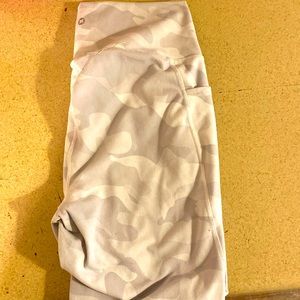 High Rise White Camo Soft Training Leggings